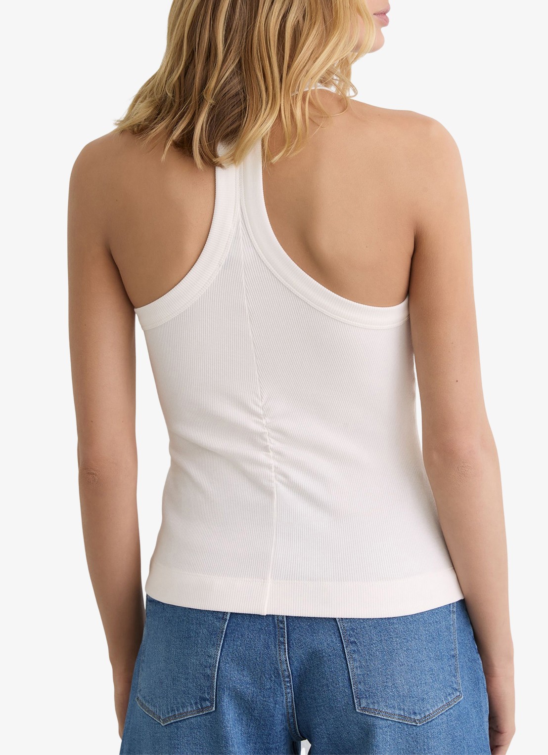 Reiss Lolana tanktop met ribstructuur - achterkant wit