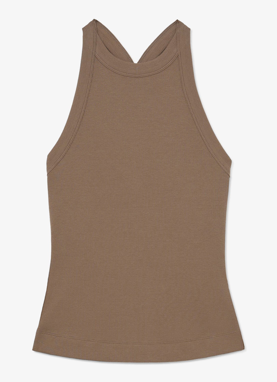 Reiss Lolana tanktop met ribstructuur - voorkant 5 beige