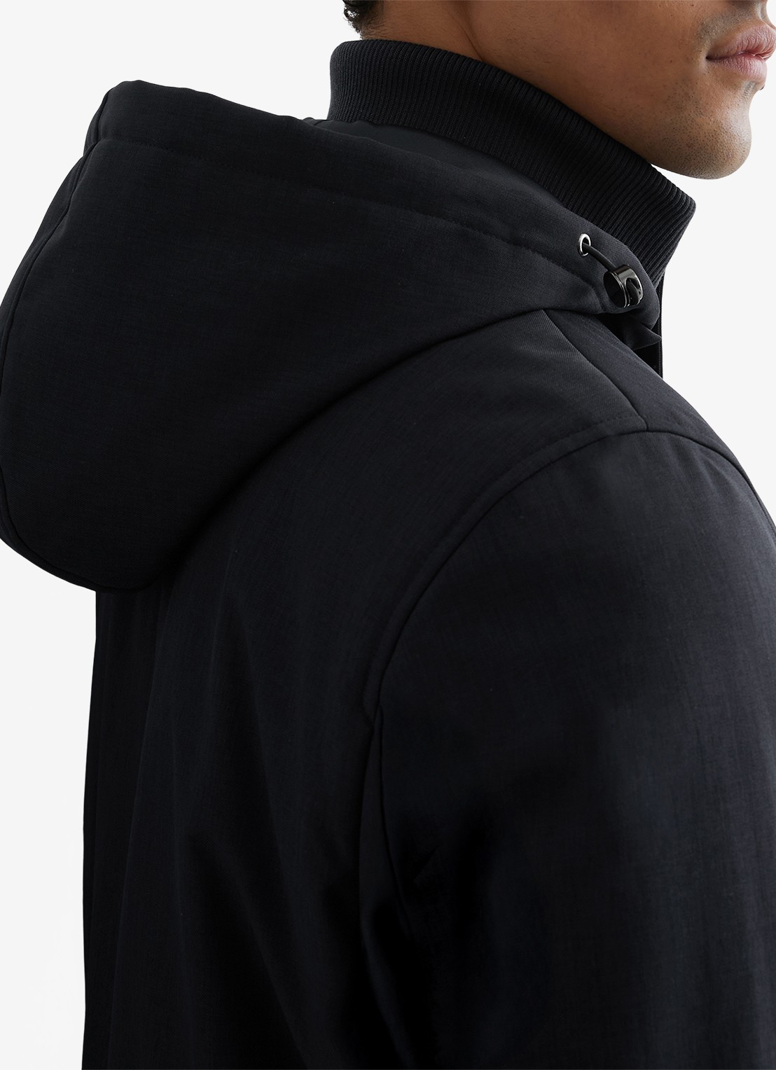 Reiss Lord gewatteerde jas met capuchon en klepzakken - detail 2 donkerblauw