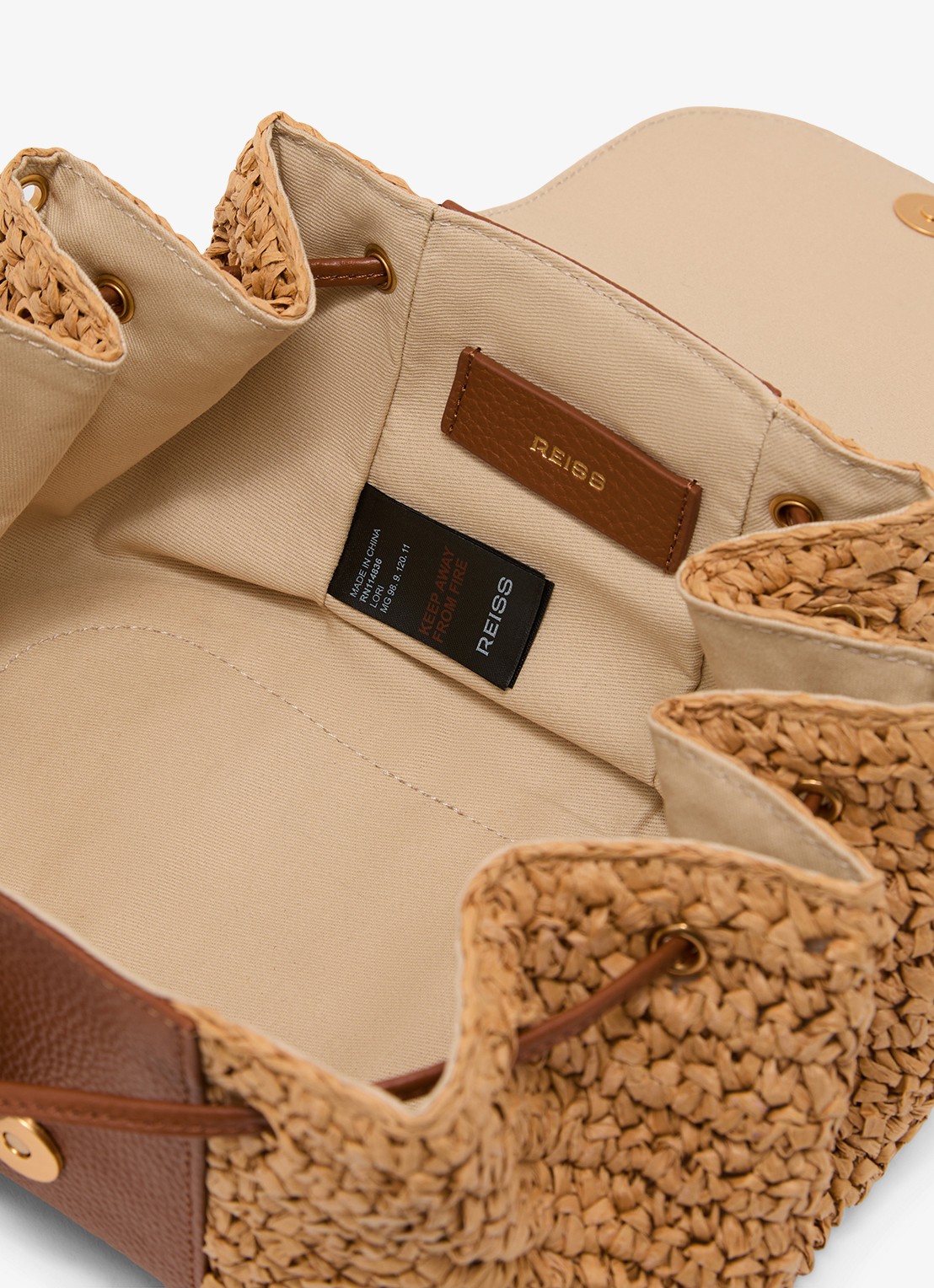 Reiss Lori schoudertas met details van leer - detail 2 bruin