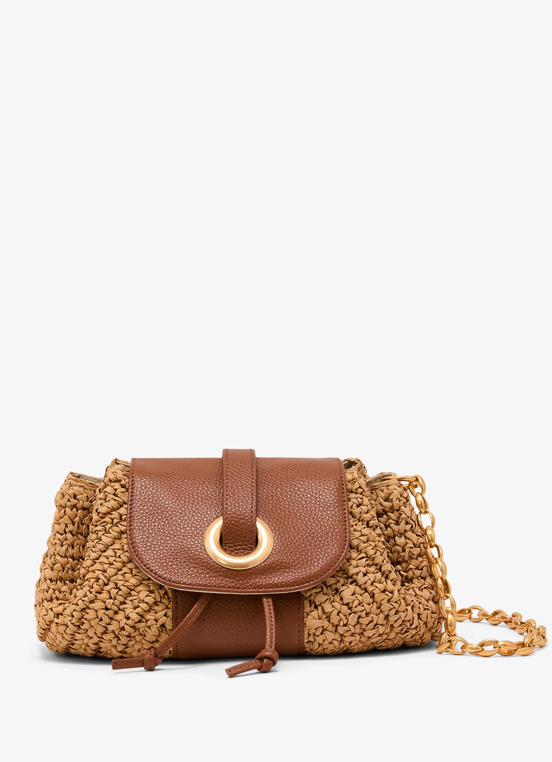 Reiss Lori schoudertas met details van leer - voorkant 4 bruin