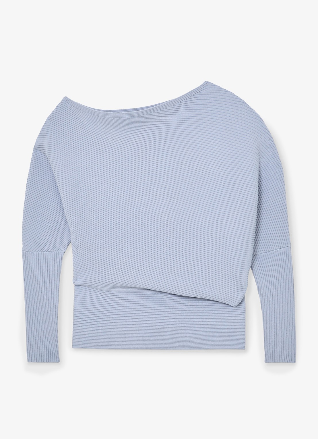 Reiss Lorna fijngebreide trui met asymmetrisch hals - voorkant donkerblauw