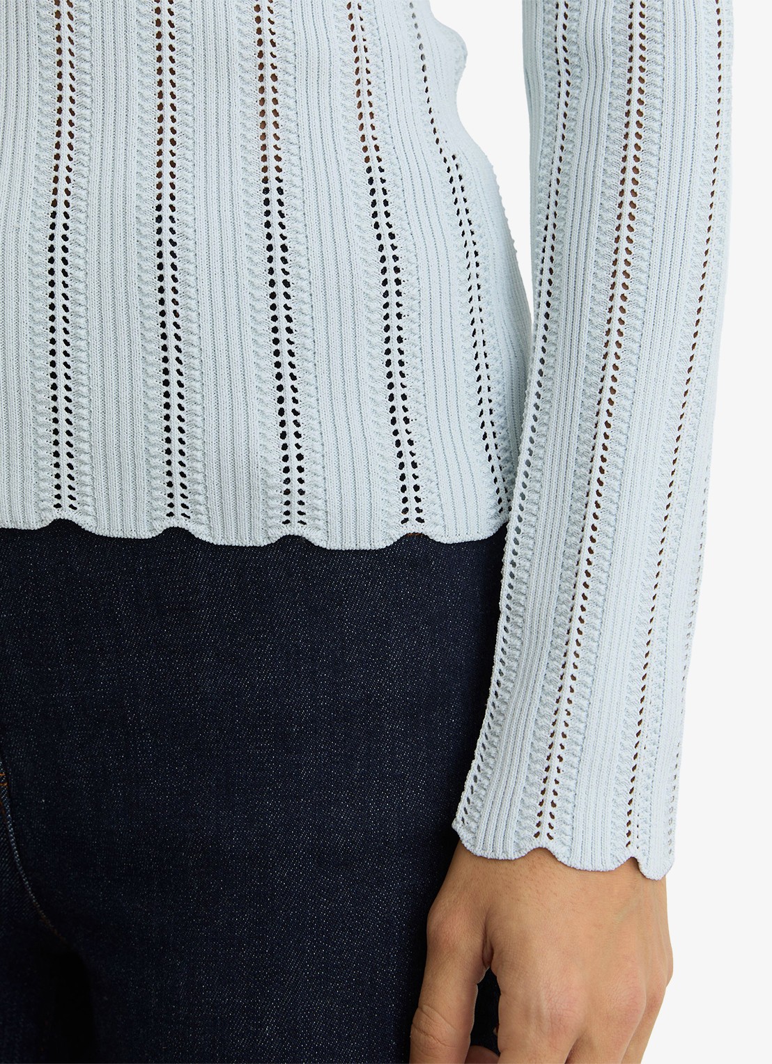 Reiss Loui ribgebreide trui met streepprint  - detail 4 blauw