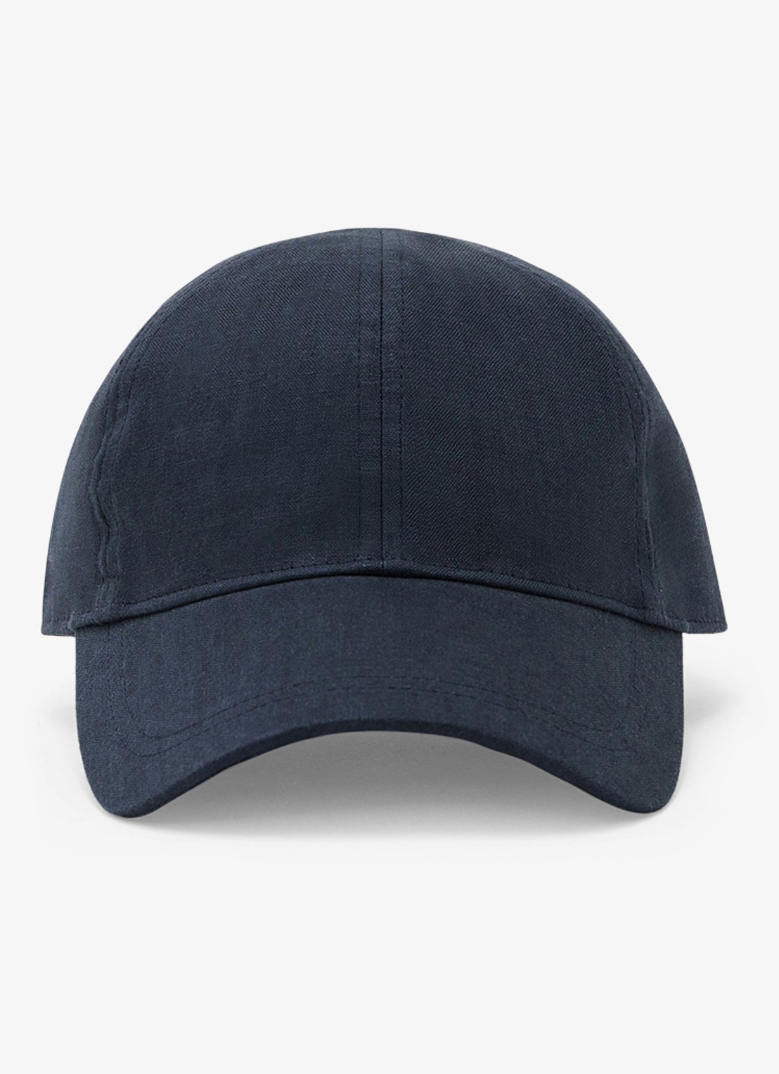 Reiss Lucas pet van linnen met logoborduring - voorkant blauw