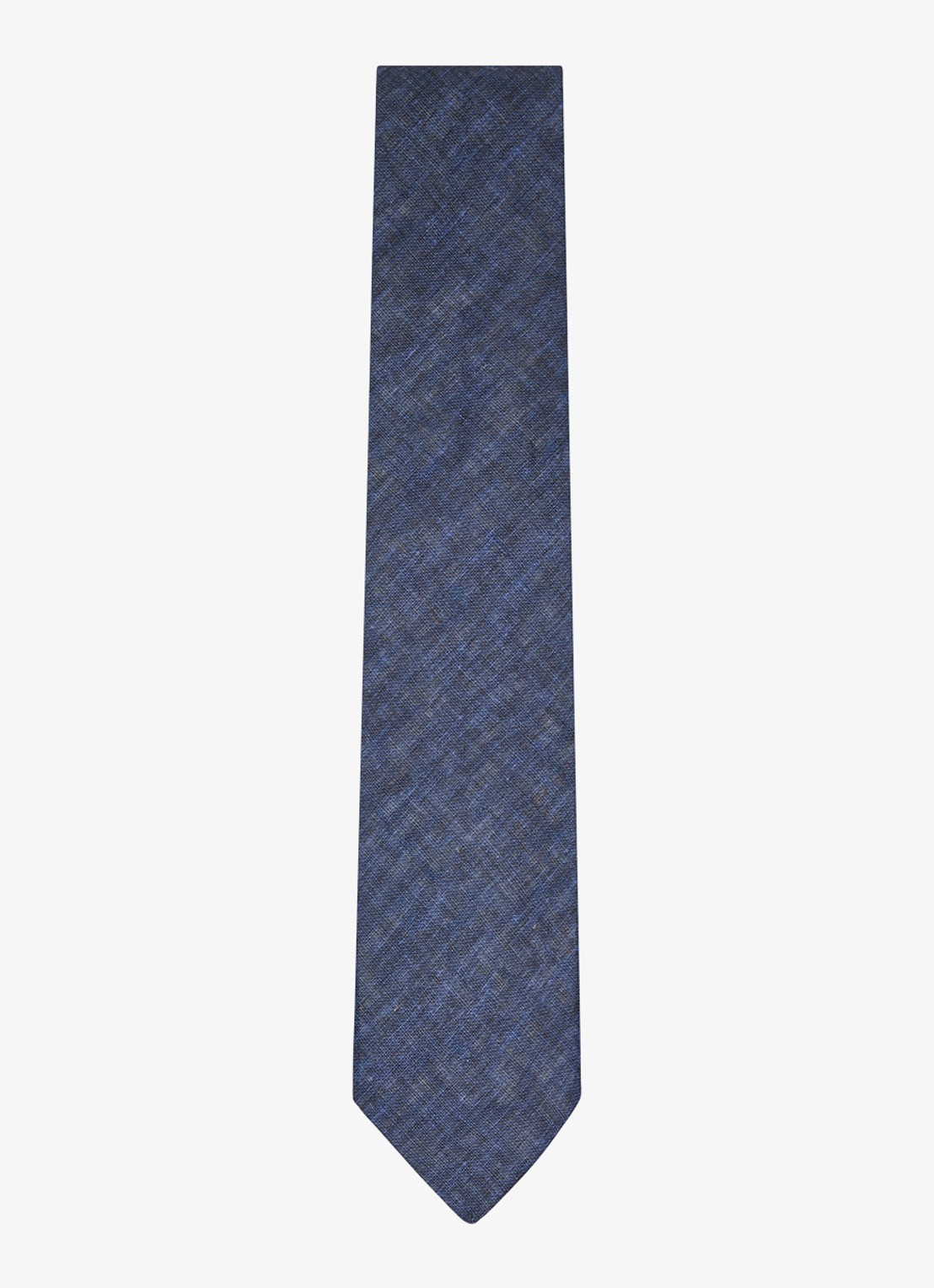 Reiss Luciano stropdas van linnen  - voorkant 4 navy / blauw