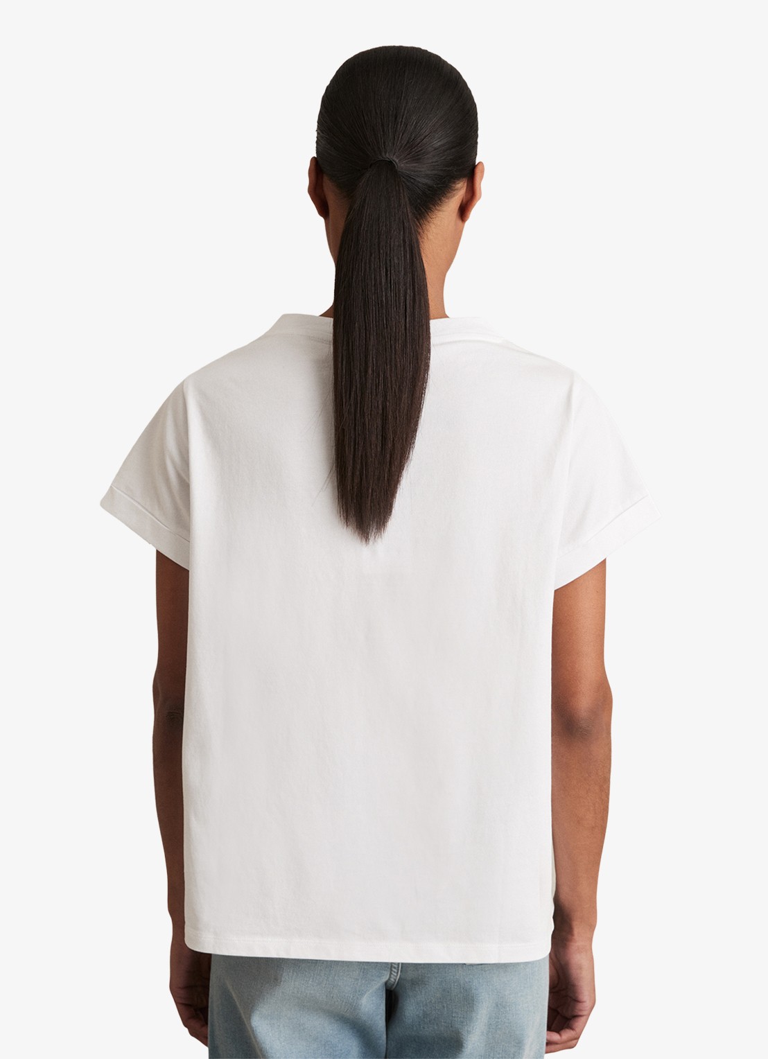 Reiss Luna T-shirt met V-hals  - achterkant wit