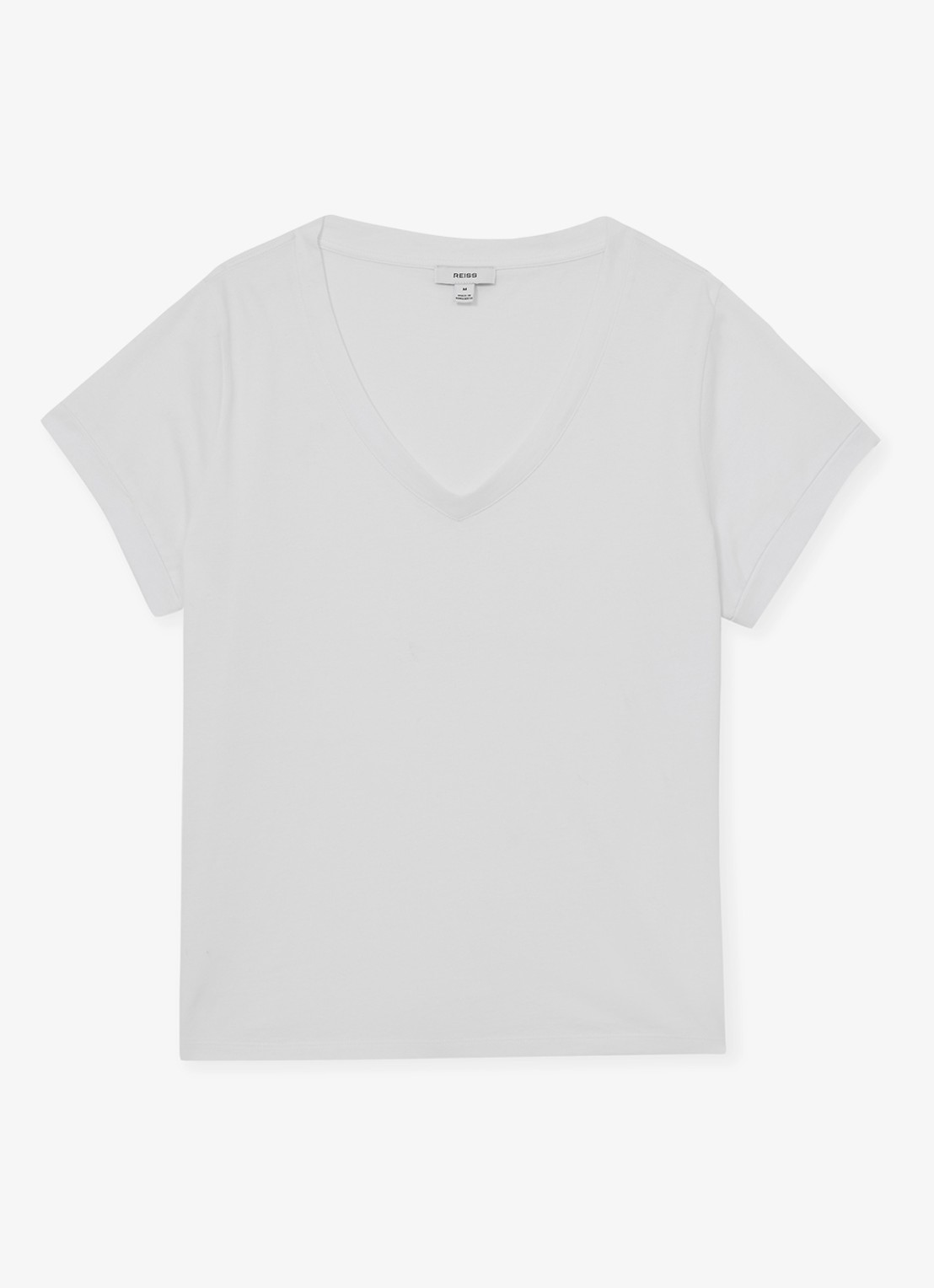 Reiss Luna T-shirt met V-hals  - voorkant 7 wit