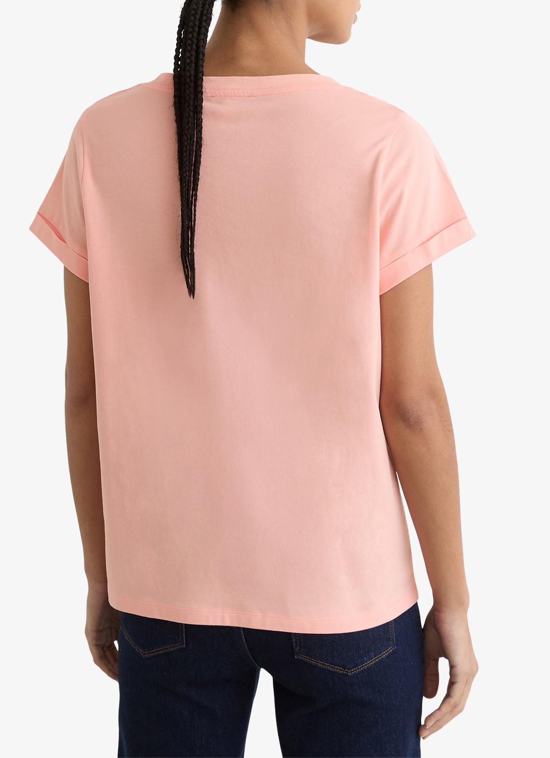 Reiss Luna T-shirt met V-hals  - achterkant 6 oudroze