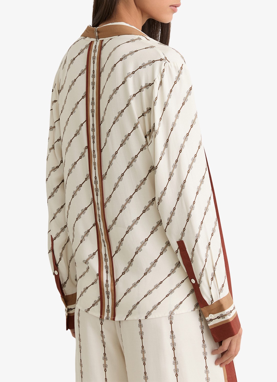 Reiss Lydia blouse met print - achterkant wit