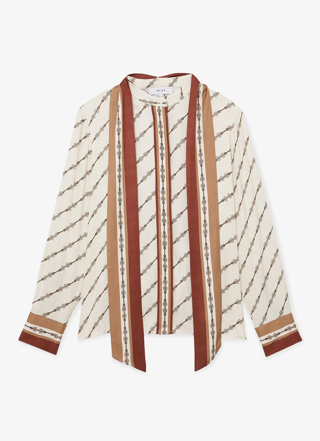 Reiss Lydia blouse met print - voorkant 5 wit