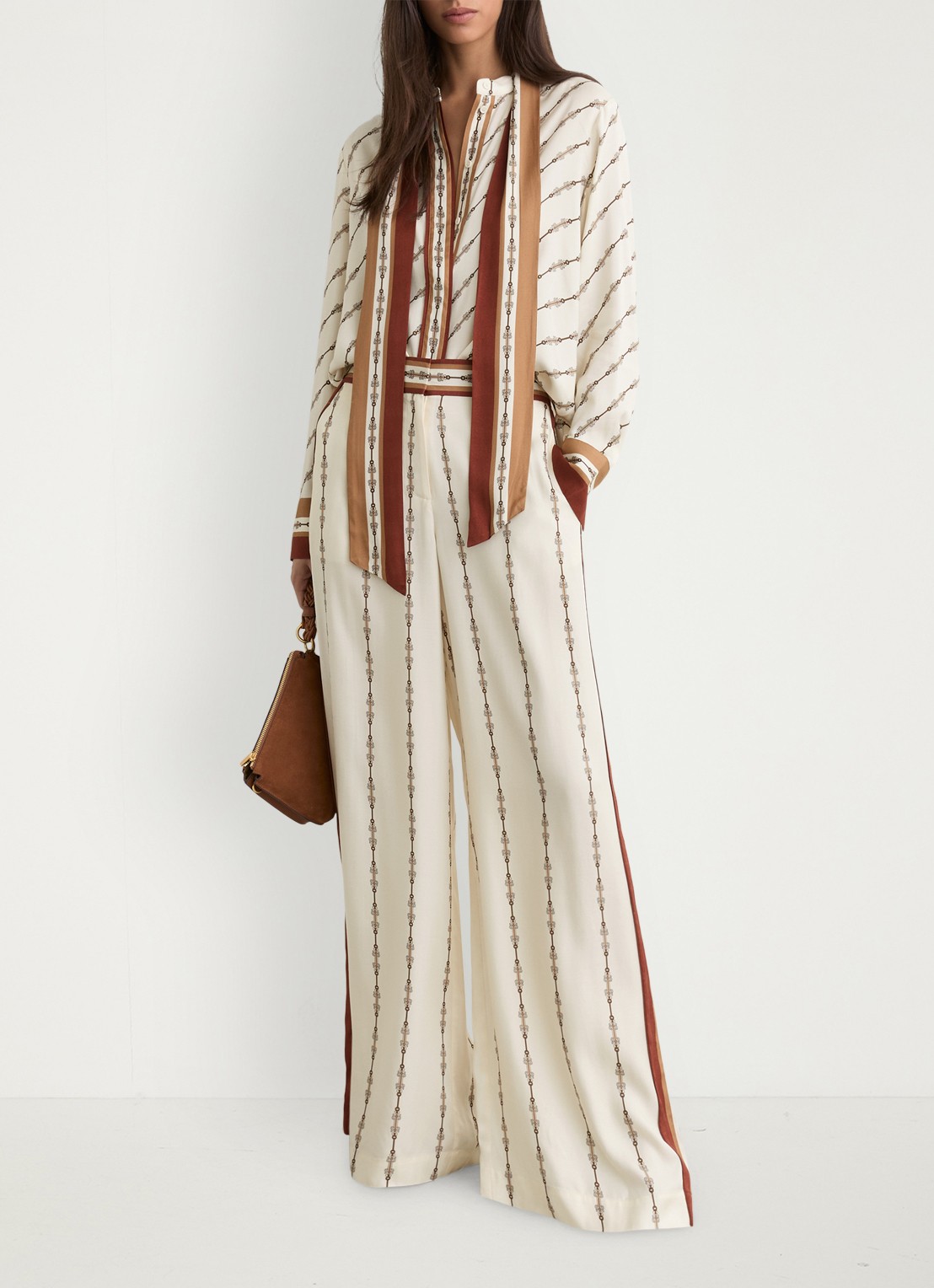 Reiss Lydia blouse met print - voorkant 6 wit