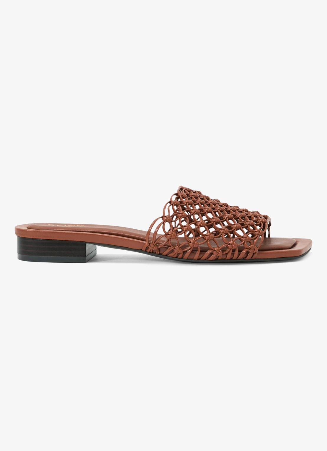 Reiss Mabel slipper met opengewerkt dessin - voorkant 4 tan / beige