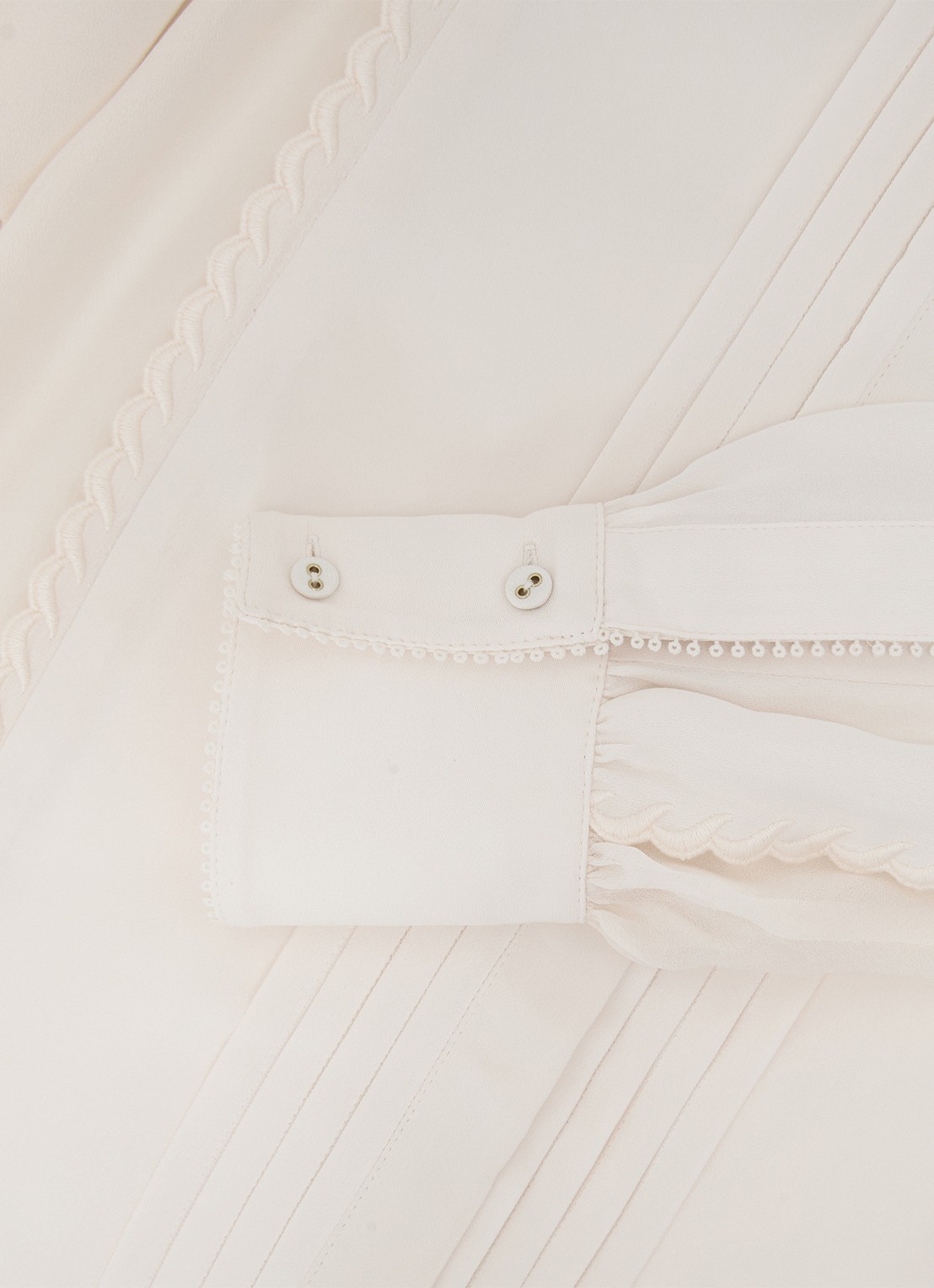 Reiss Maddie blouse met plooidetail - detail 6 beige
