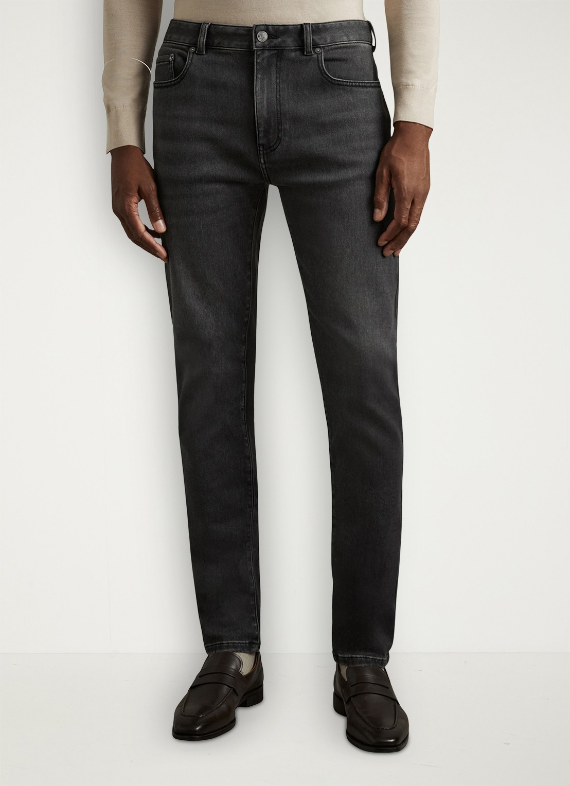 Reiss Maddison slim fit jeans  - voorkant 2 zwart