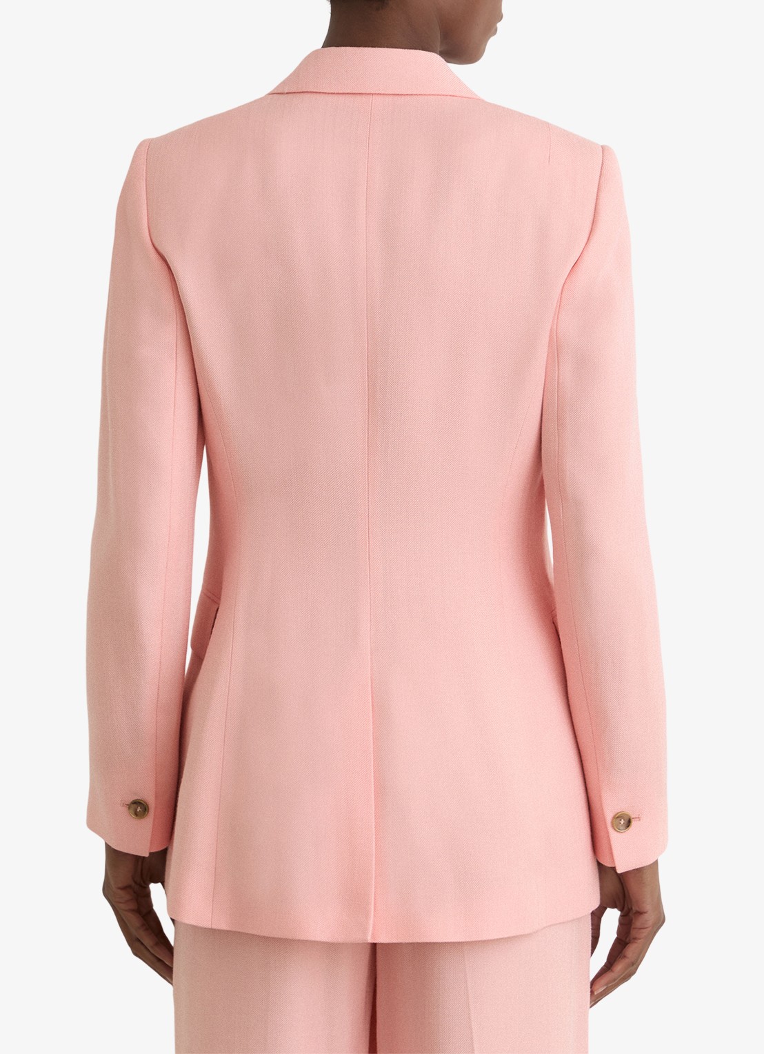 Reiss Magda double-breasted blazer met klepzakken  - achterkant oudroze