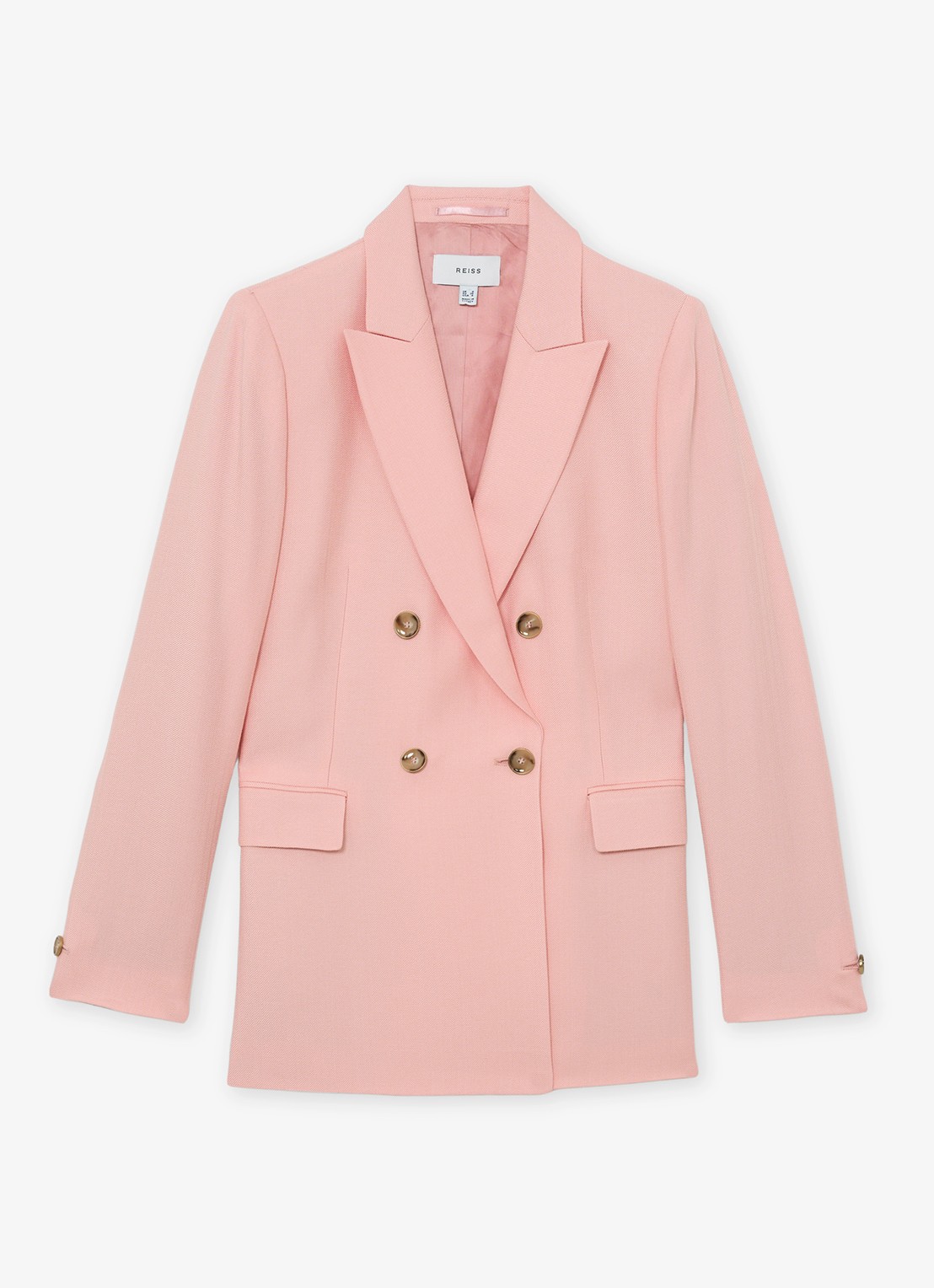 Reiss Magda double-breasted blazer met klepzakken  - voorkant 2 oudroze