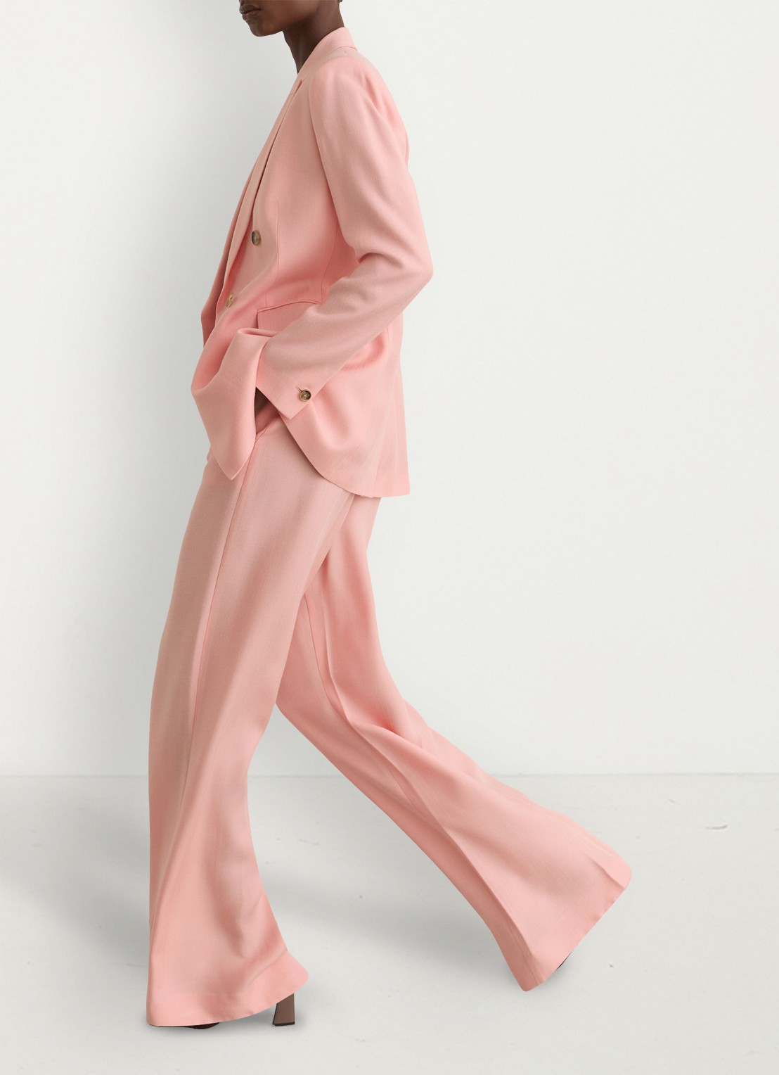 Reiss Magda wide leg pantalon met steekzakken - detail 4 oudroze