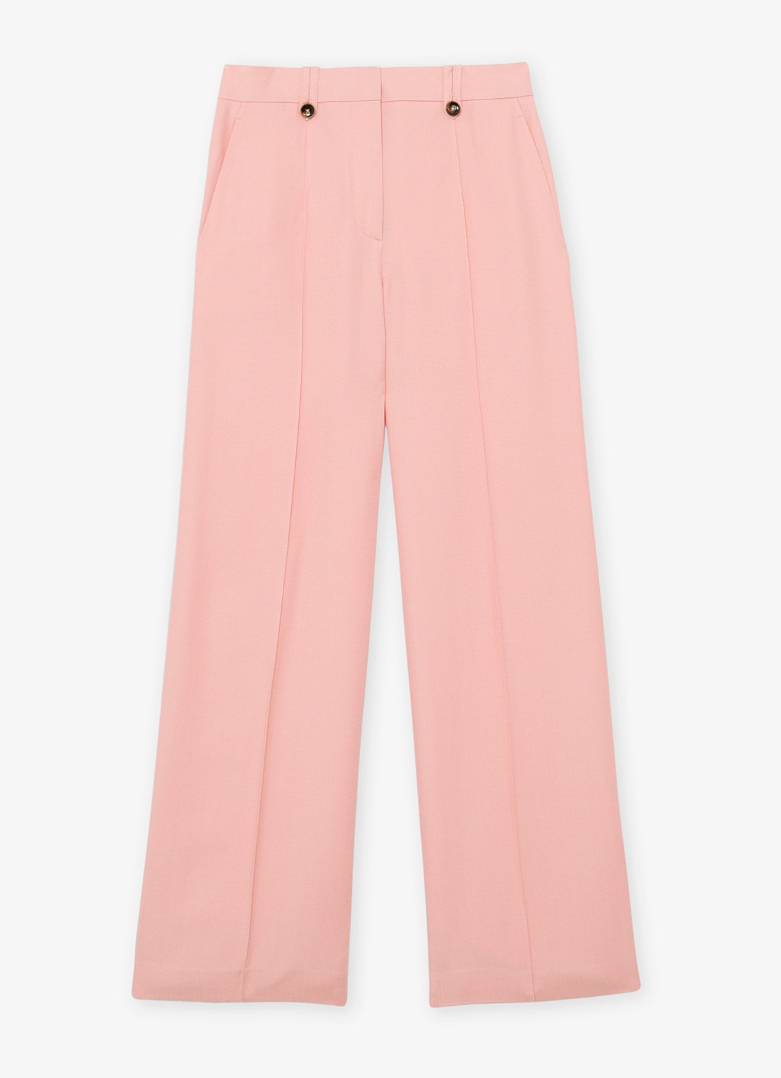 Reiss Magda wide leg pantalon met steekzakken - voorkant 6 oudroze