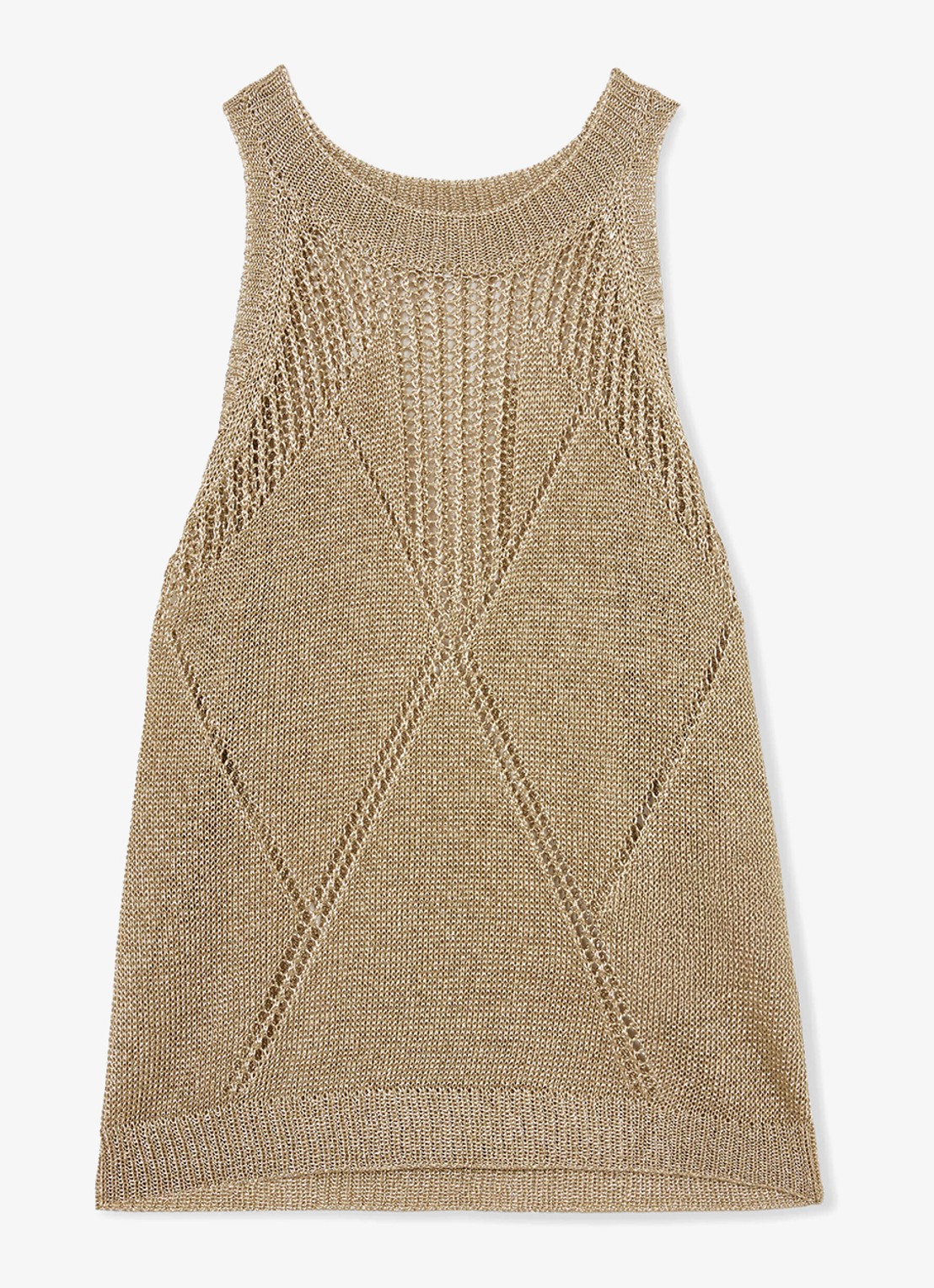 Reiss Maia grofgebreide top metallic finish - voorkant 2 goud