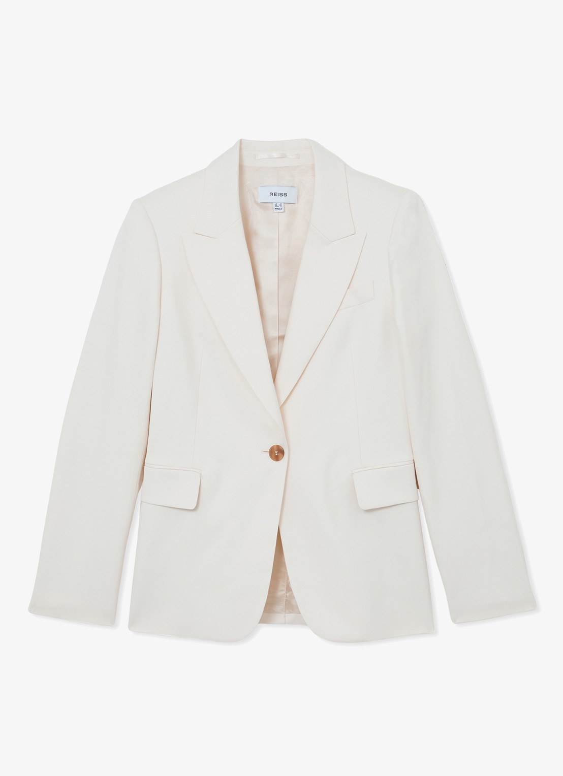 Reiss Malin single breasted blazer met klepzakken - voorkant 5 creme