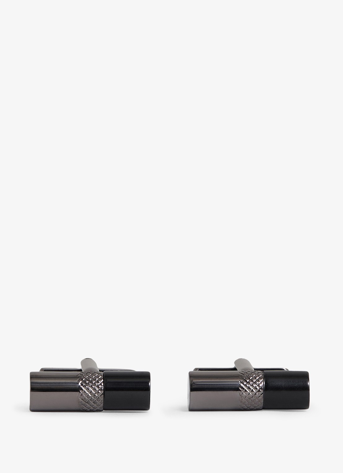 Reiss Manchetknopen met logo - voorkant 2 zwart