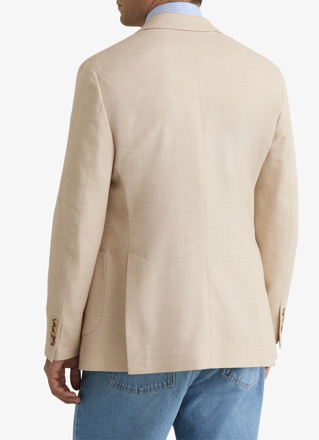 Reiss Manci Double-breasted colbert met opgestikte zakken - achterkant stone / beige