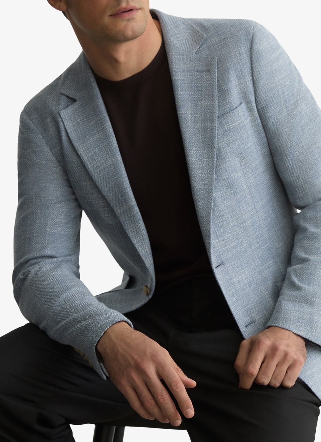 Reiss Manci regular fit colbert met opgestikte zakken  - detail 5 blauwgrijs
