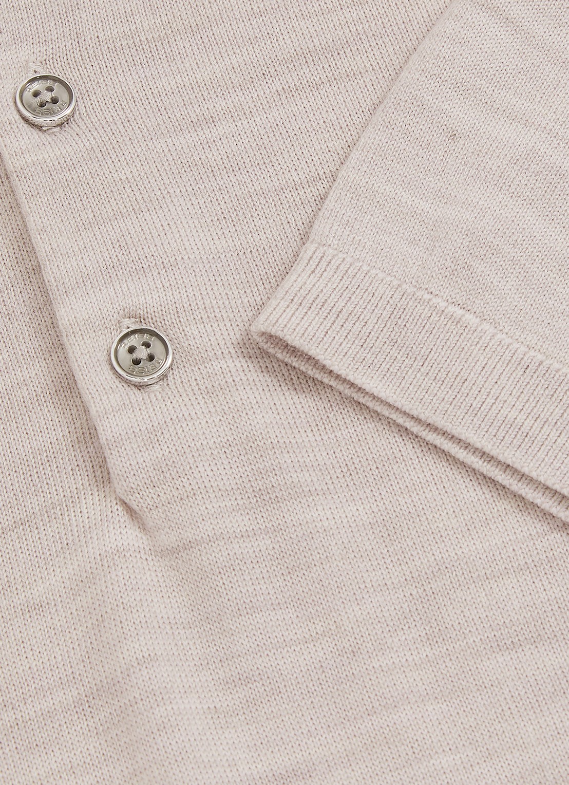 Reiss Manor regular fit polo van merino wol - detail 2 creme