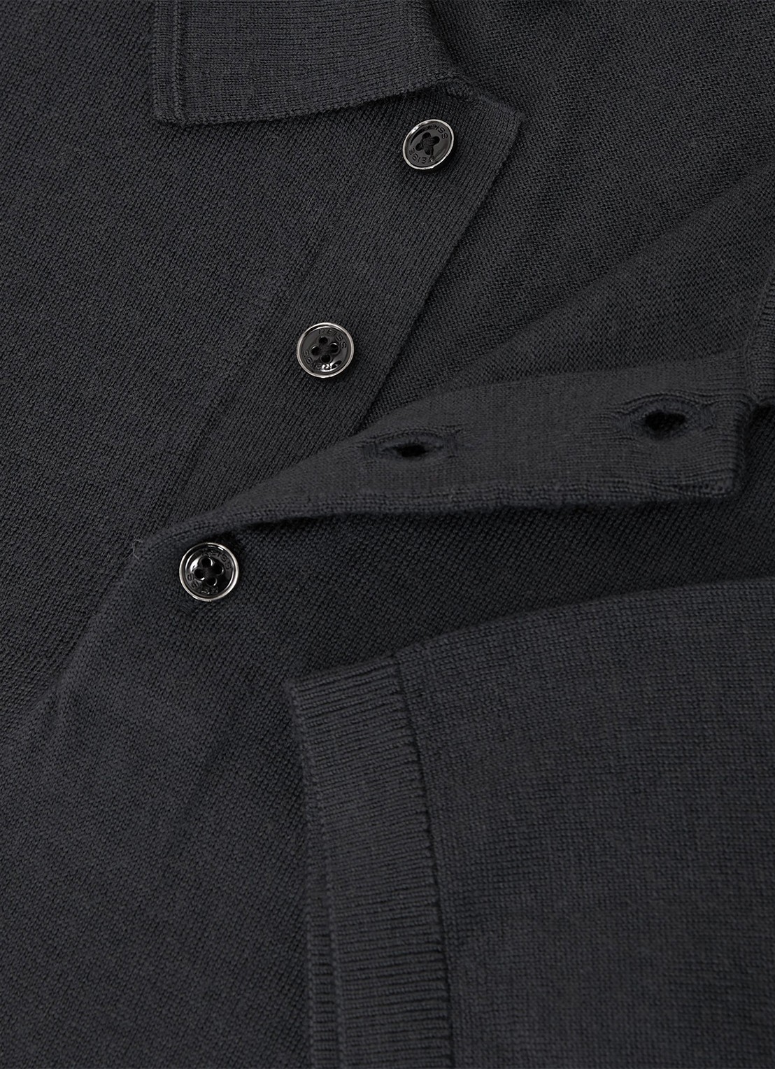 Reiss Manor regular fit polo van merino wol - detail 5 vulcan grey / grijs