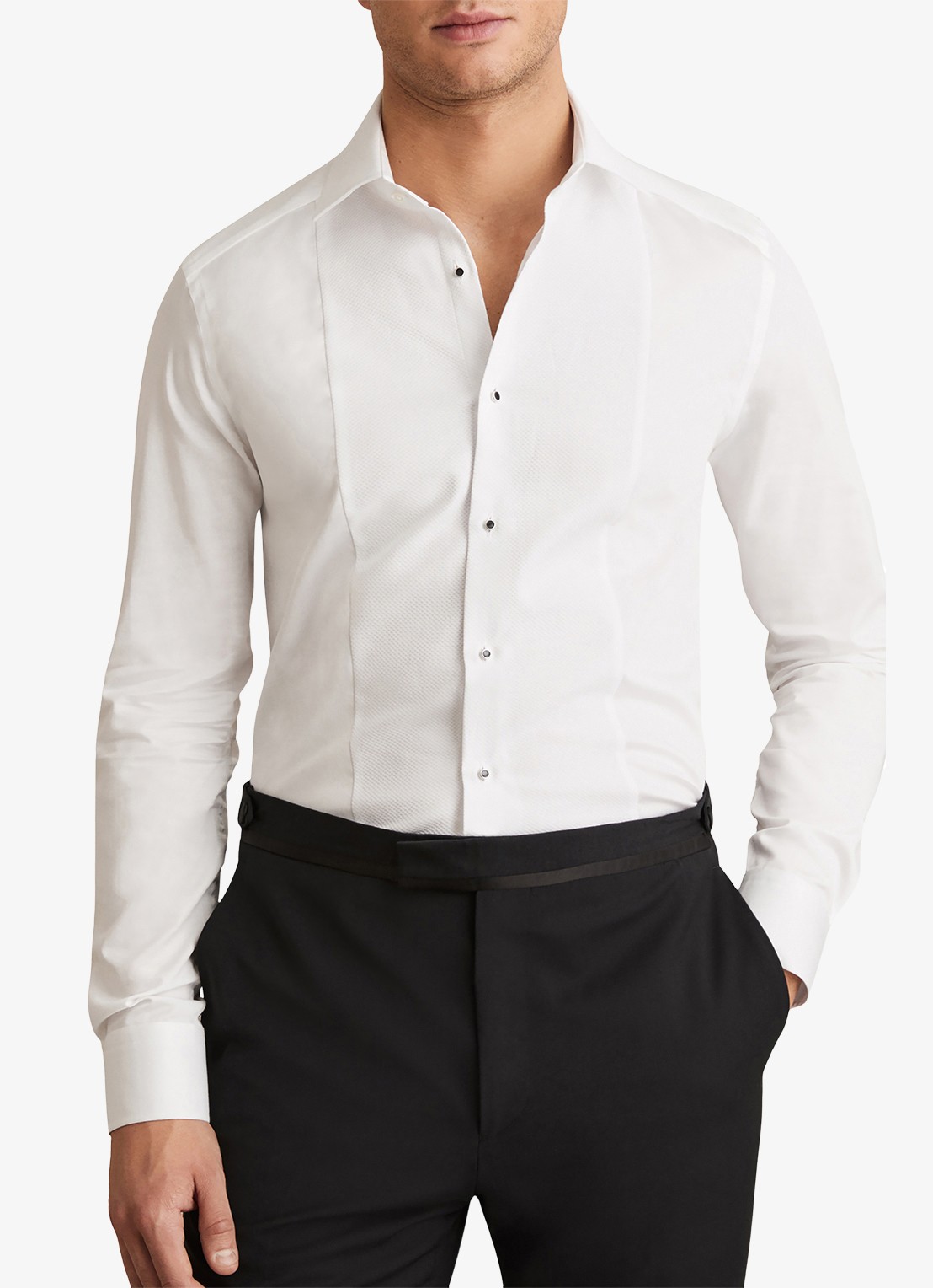 Reiss Marcel regular fit overhemd met structuur - detail 2 wit