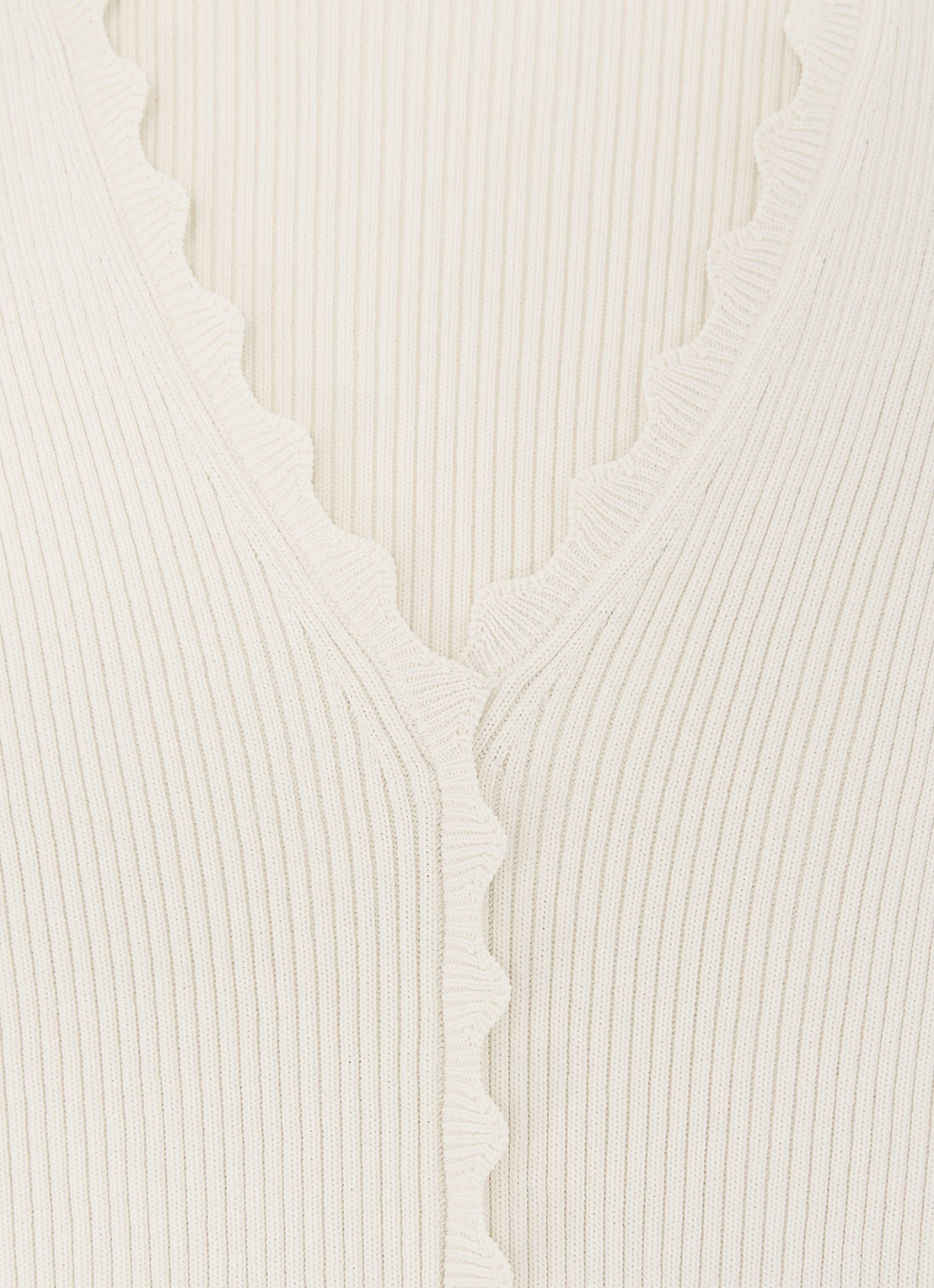 Reiss Marcy ribgebreide top met V-hals - detail 3 wit