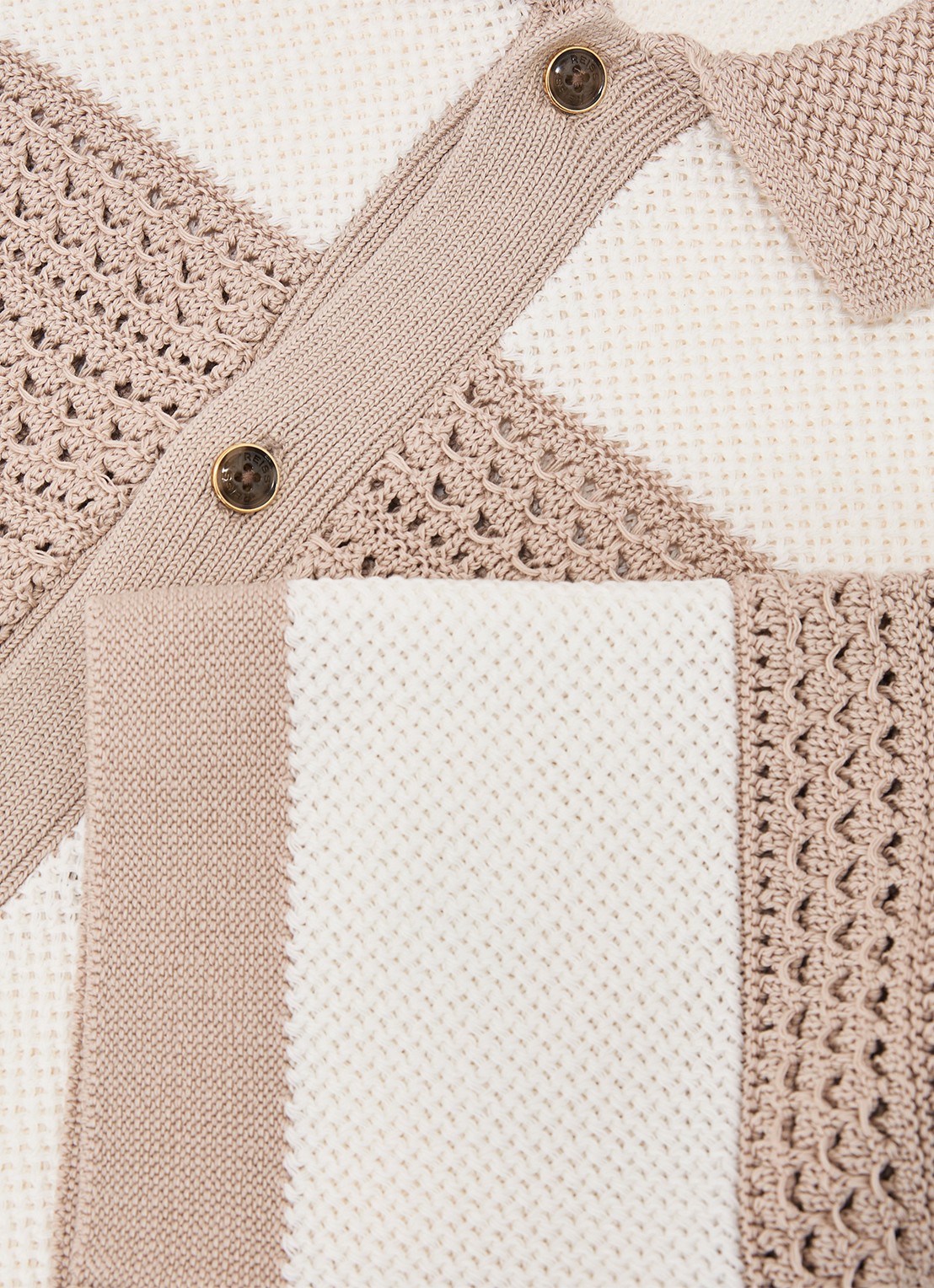 Reiss Marek grofgebreide trui met streepprint - detail 5 beige
