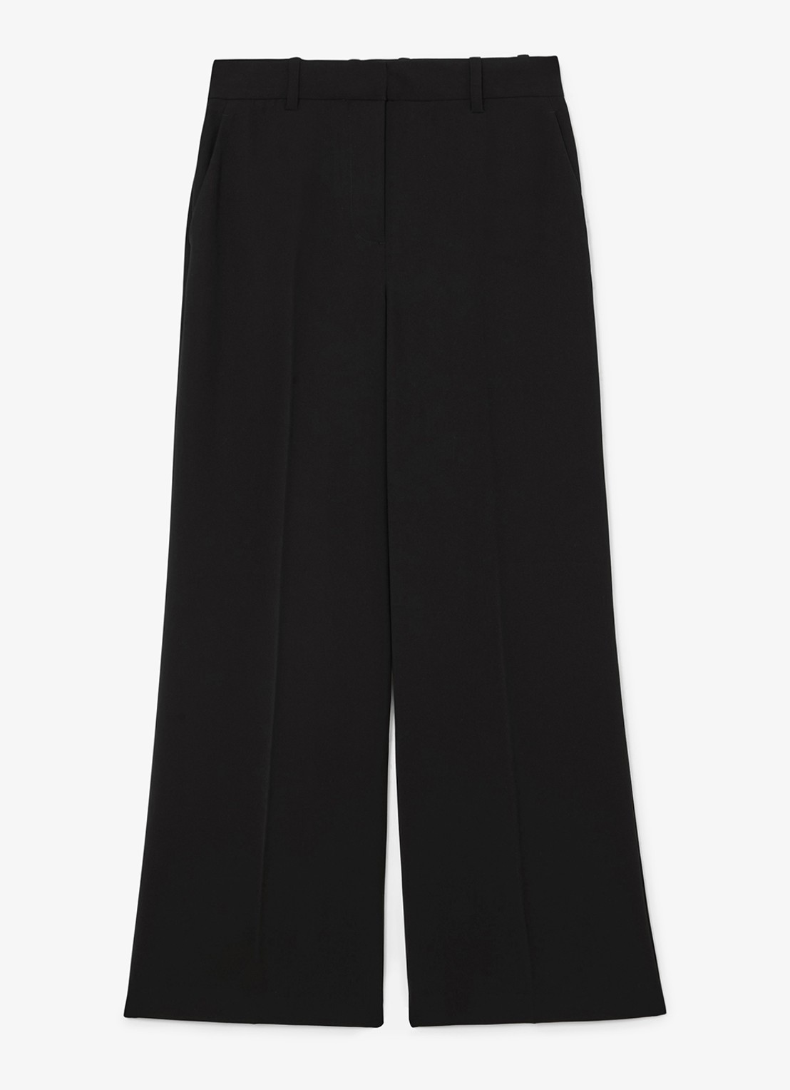 Reiss Margeaux high waist wide fit pantalon met steekzakken - voorkant 2 zwart