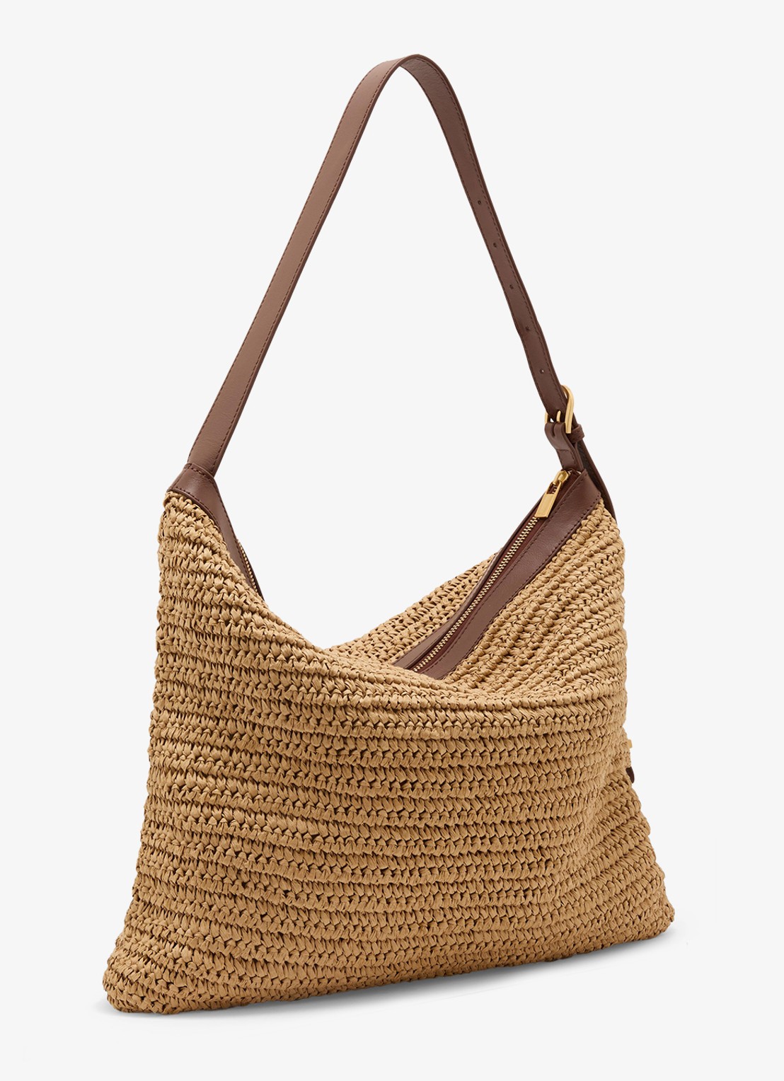 Reiss Margot schoudertas met gevlochten detail  - detail 3 beige