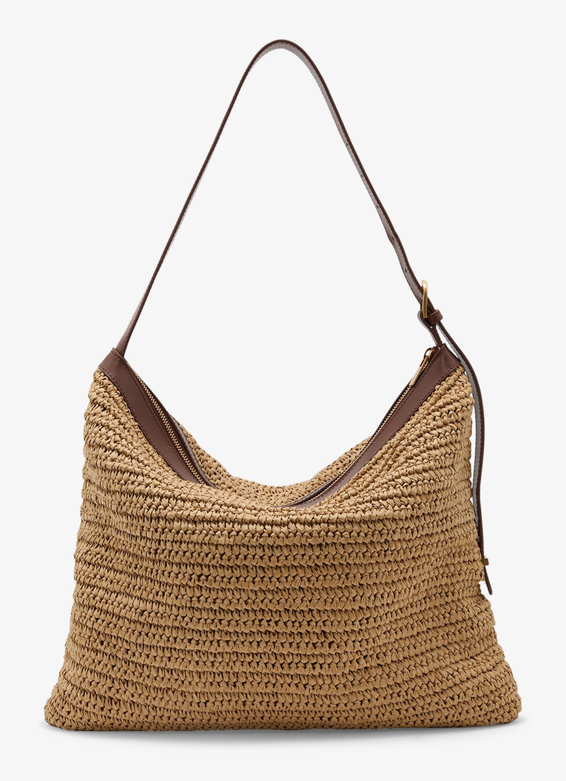 Reiss Margot schoudertas met gevlochten detail  - detail 4 beige