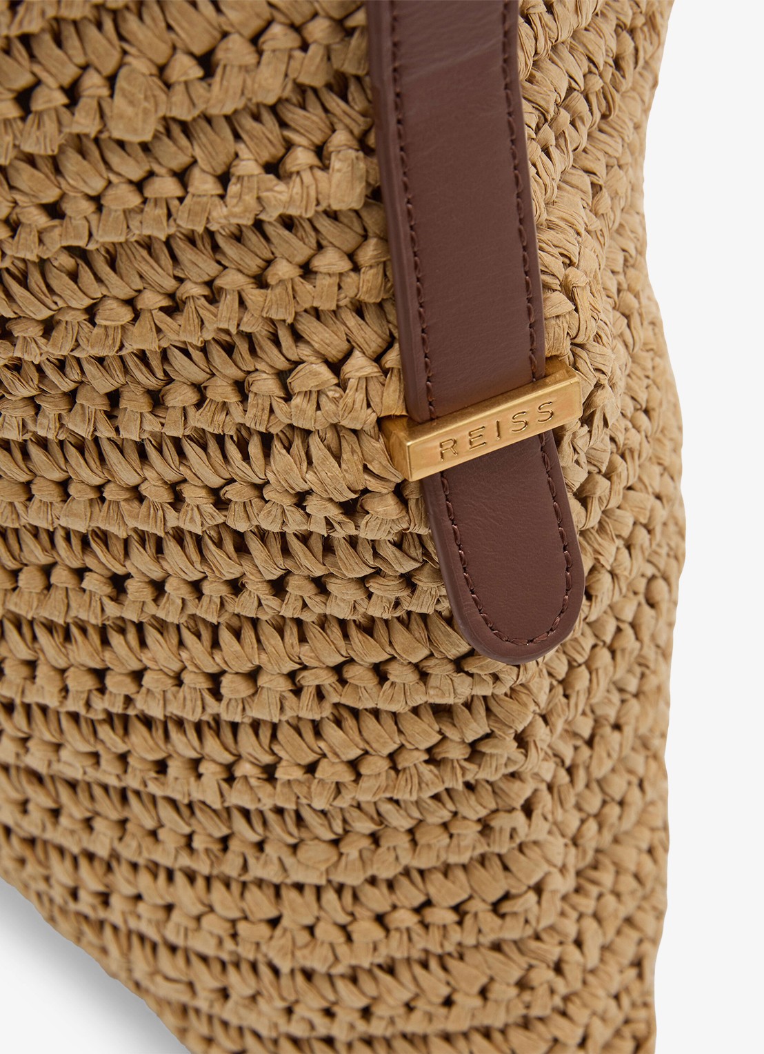 Reiss Margot schoudertas met gevlochten detail  - detail 5 beige