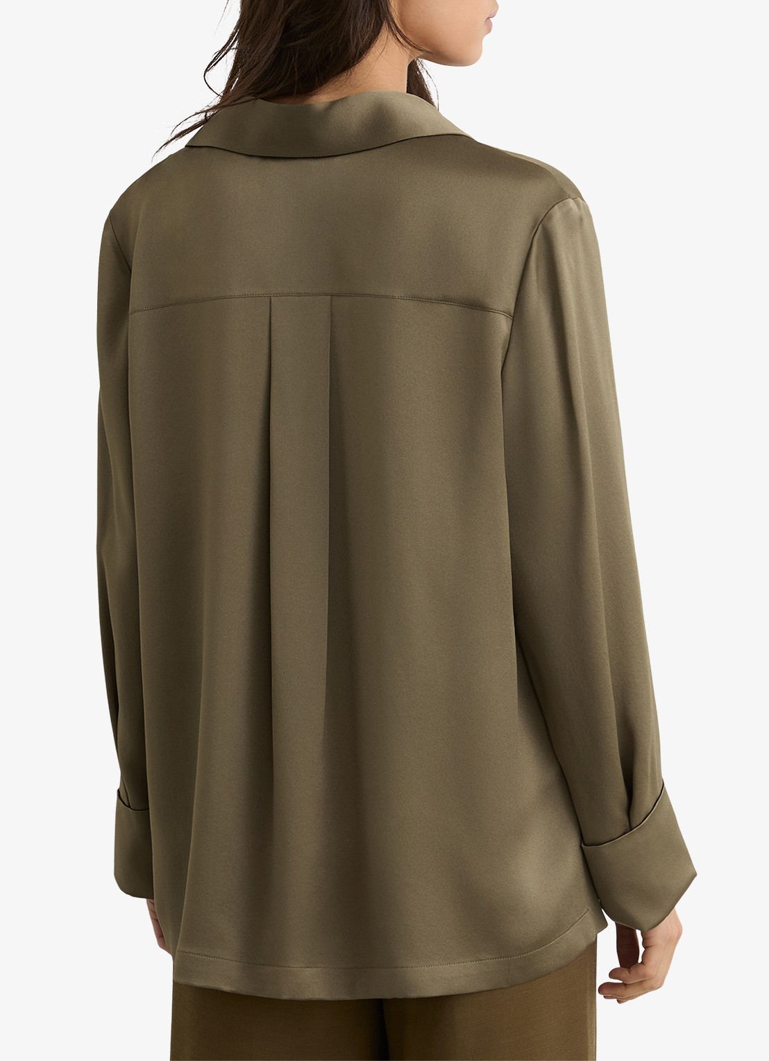 Reiss Marina tuniek van zijde - achterkant 6 khaki