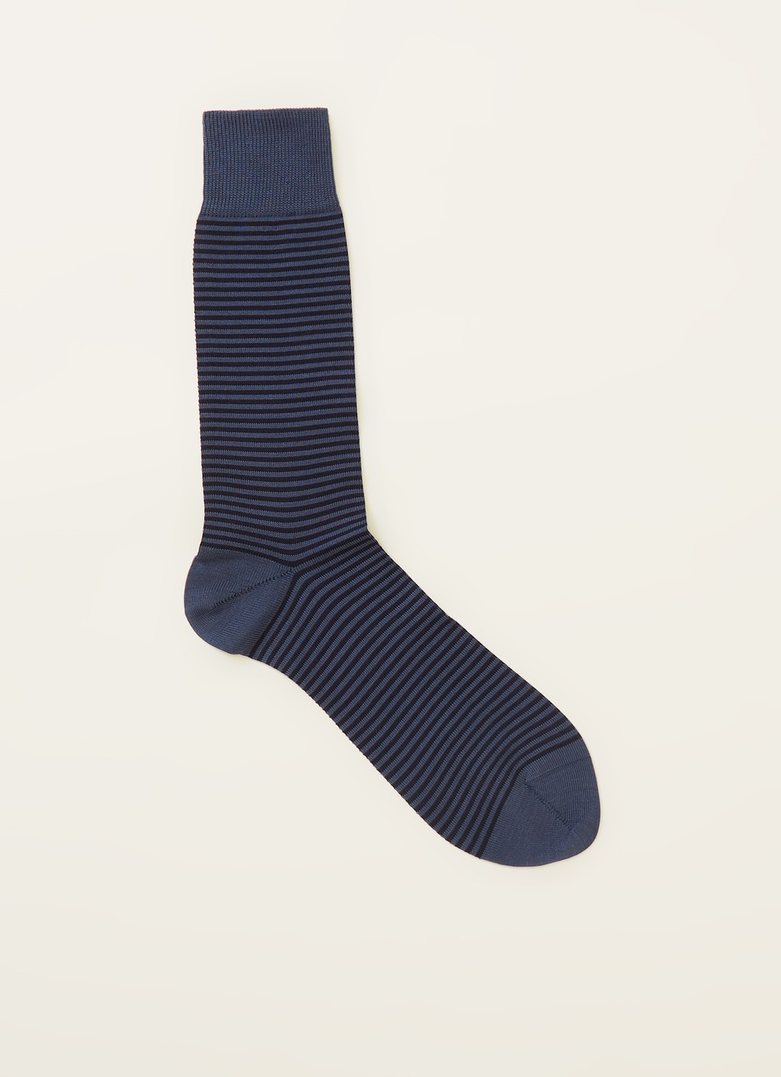 Reiss Mario sokken met streepprint  - voorkant donkerblauw