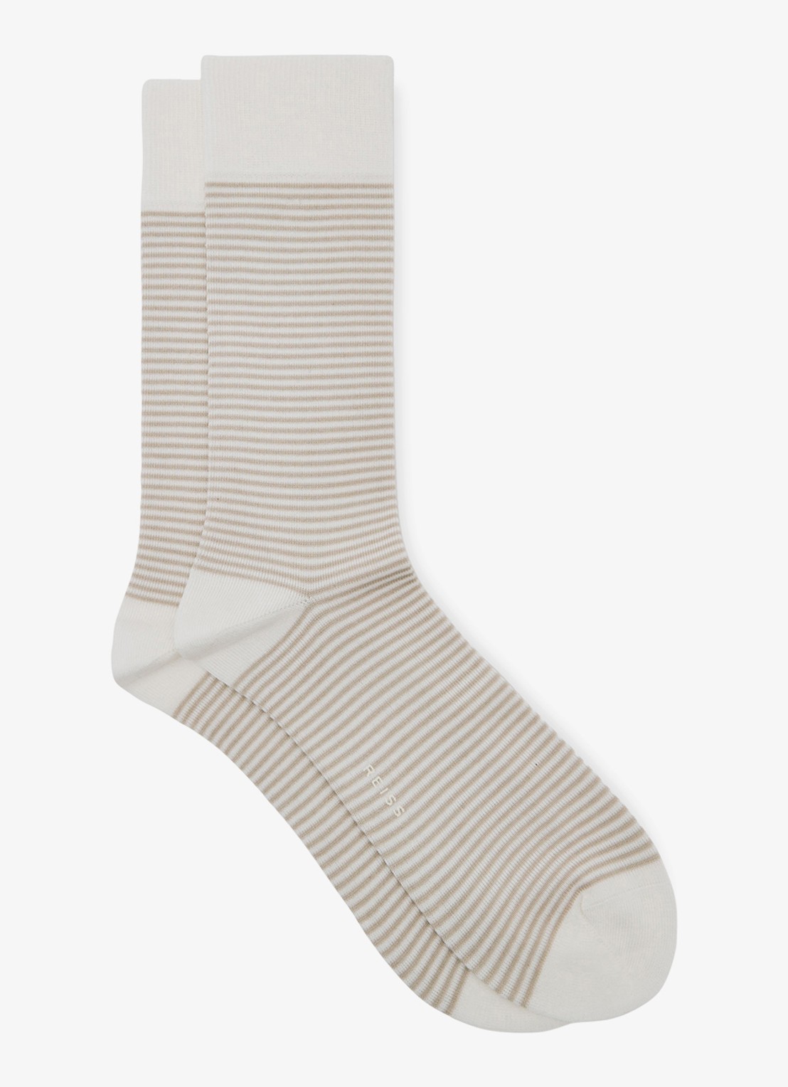 Reiss Mario sokken met streepprint  - voorkant 3 beige