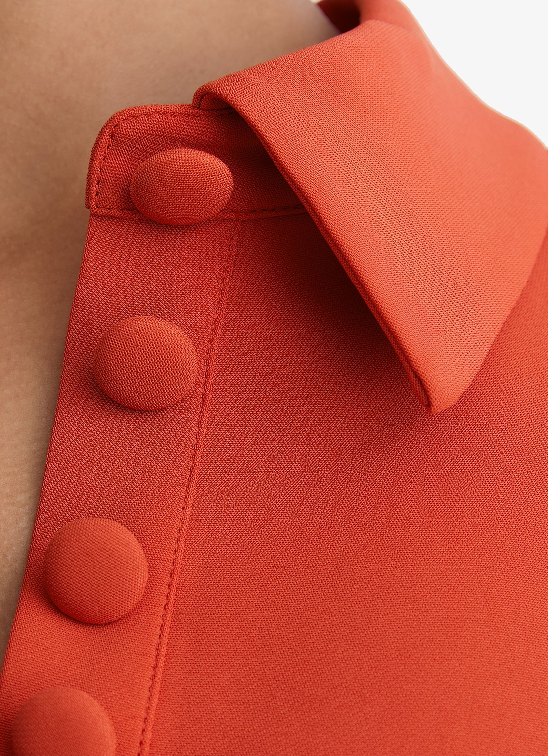 Reiss Marlie mini jurk met kraag - detail 5 orange