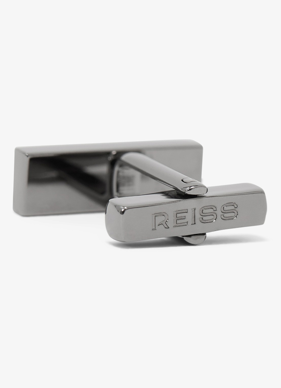 Reiss Marlin manchetknopen met details van leer  - detail 3 zwart