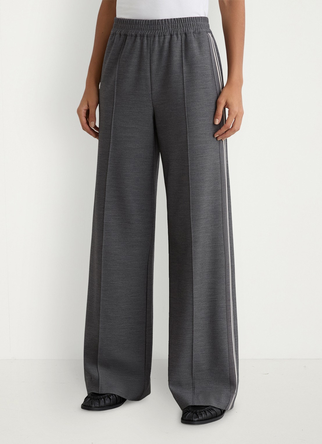 Reiss Marlow high waist wide fit trackpants met gestreept detail - detail 4 grijs