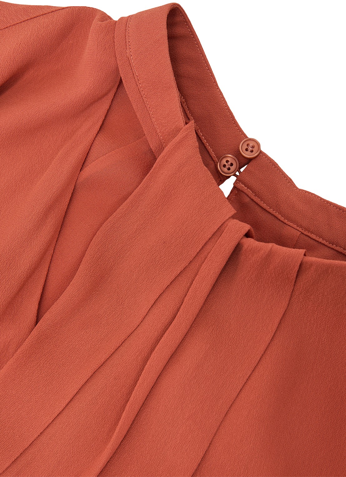 Reiss Marta tuniek met plooidetail - detail 5 oranjebruin