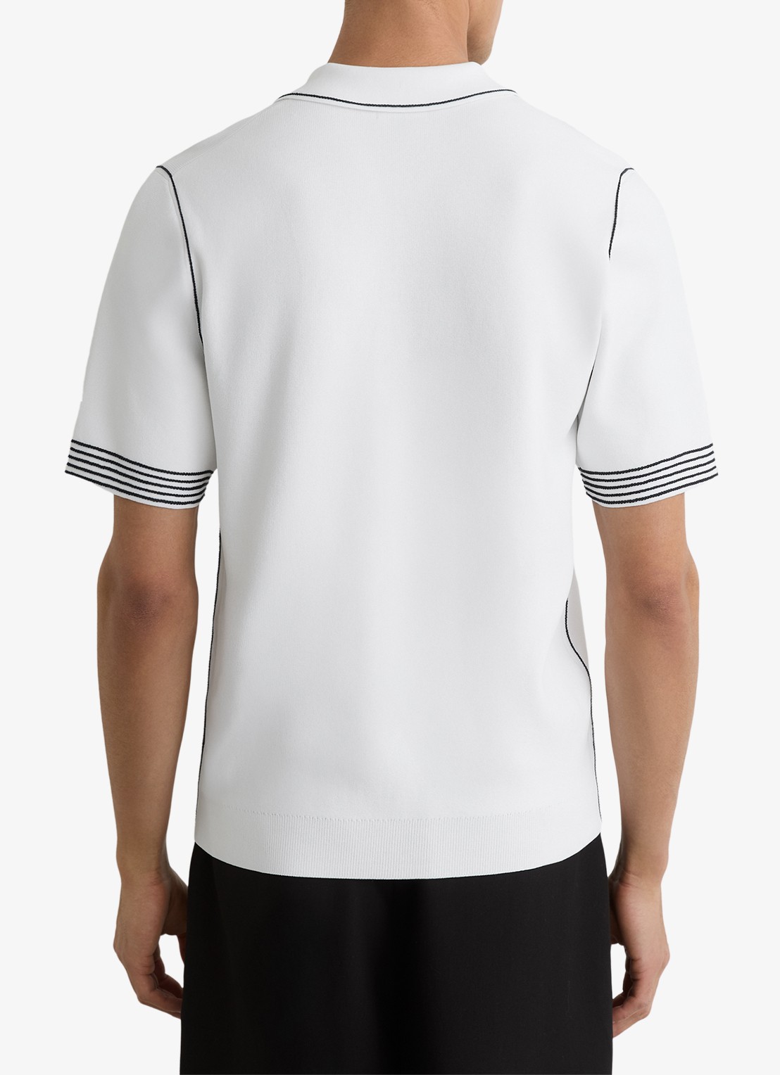 Reiss Mason polo met halve rits - achterkant 6 white / wit