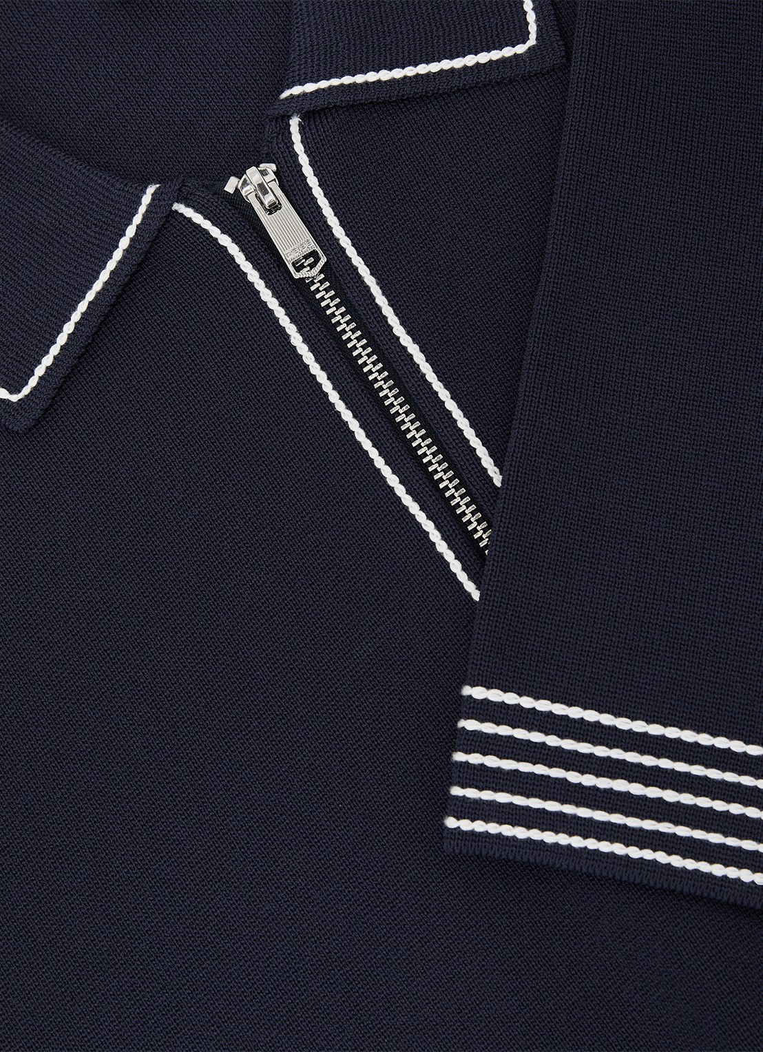 Reiss Mason polo met halve rits - detail 7 navy / blauw