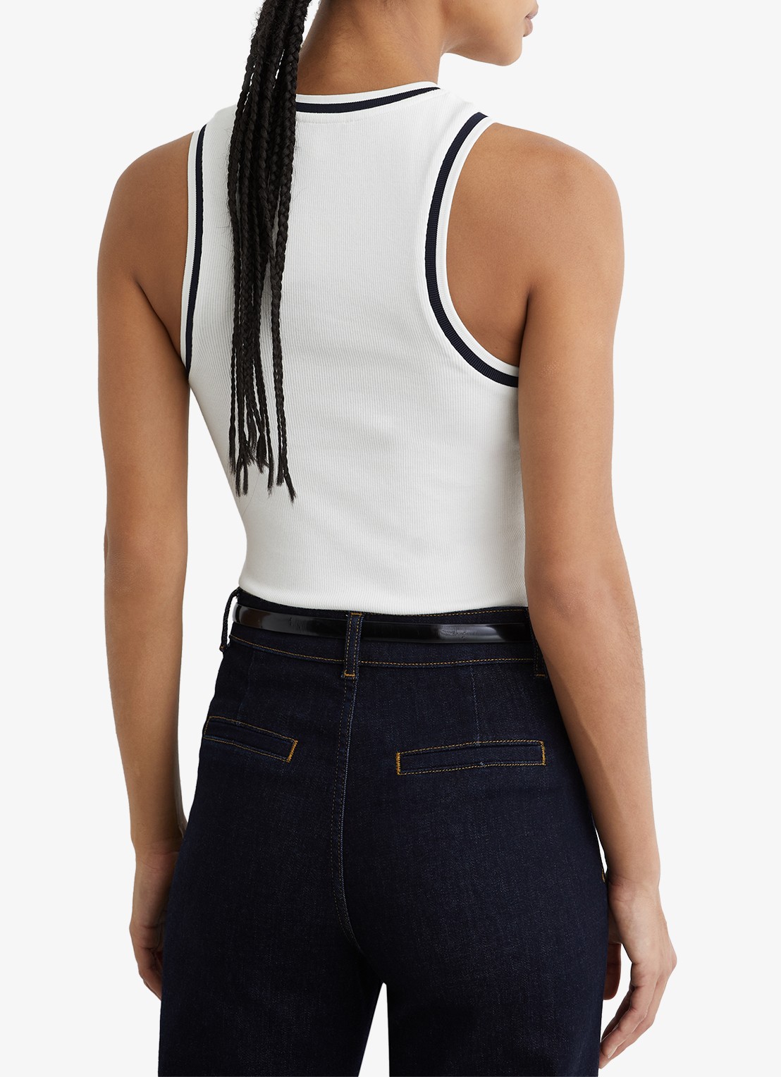 Reiss Matilda tanktop met ribstructuur - achterkant 3 wit