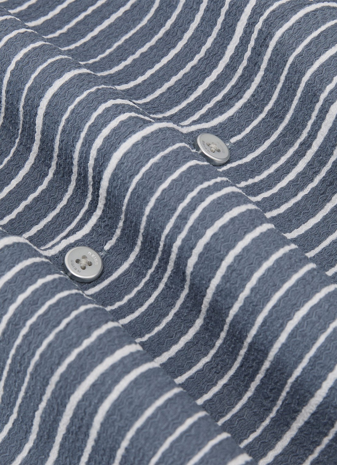 Reiss Max regular fit overhemd met streepprint - detail 7 airforce blue / blauw