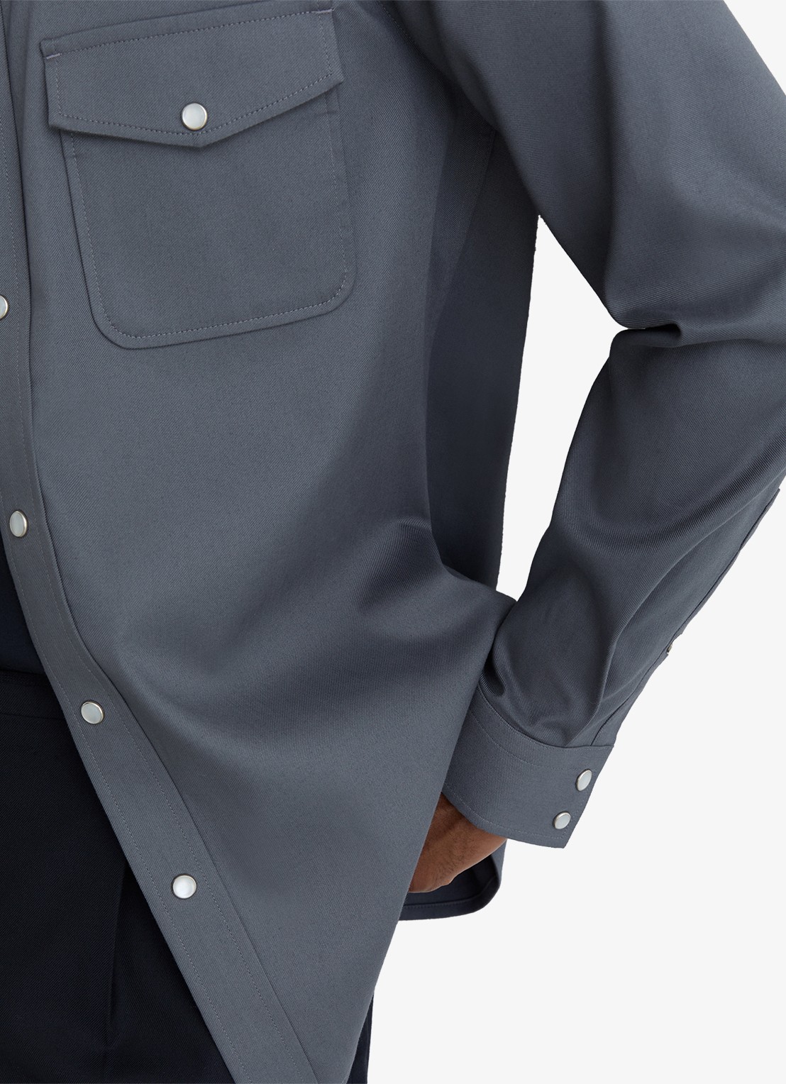 Reiss McRae overhemd met borstzakken - detail 2 donkerblauw