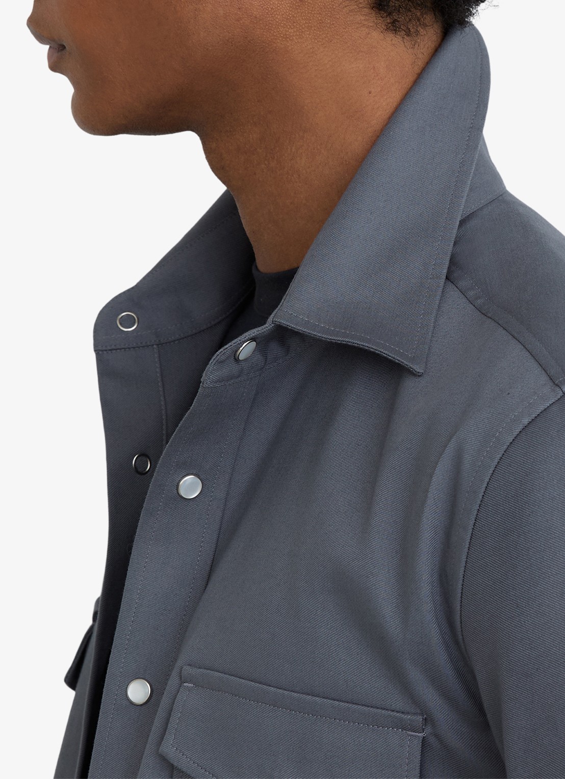 Reiss McRae overhemd met borstzakken - detail 3 donkerblauw
