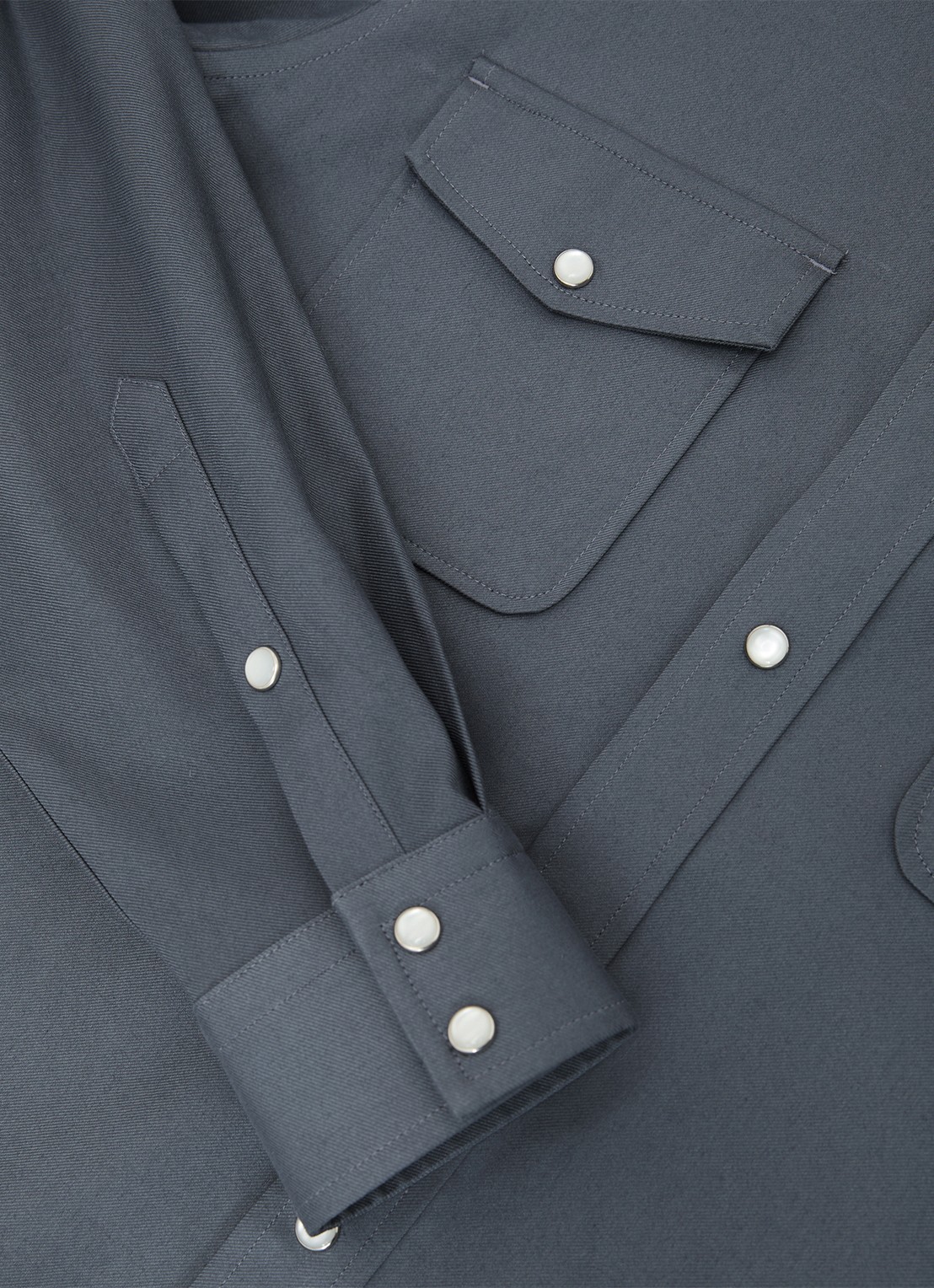 Reiss McRae overhemd met borstzakken - detail 4 donkerblauw